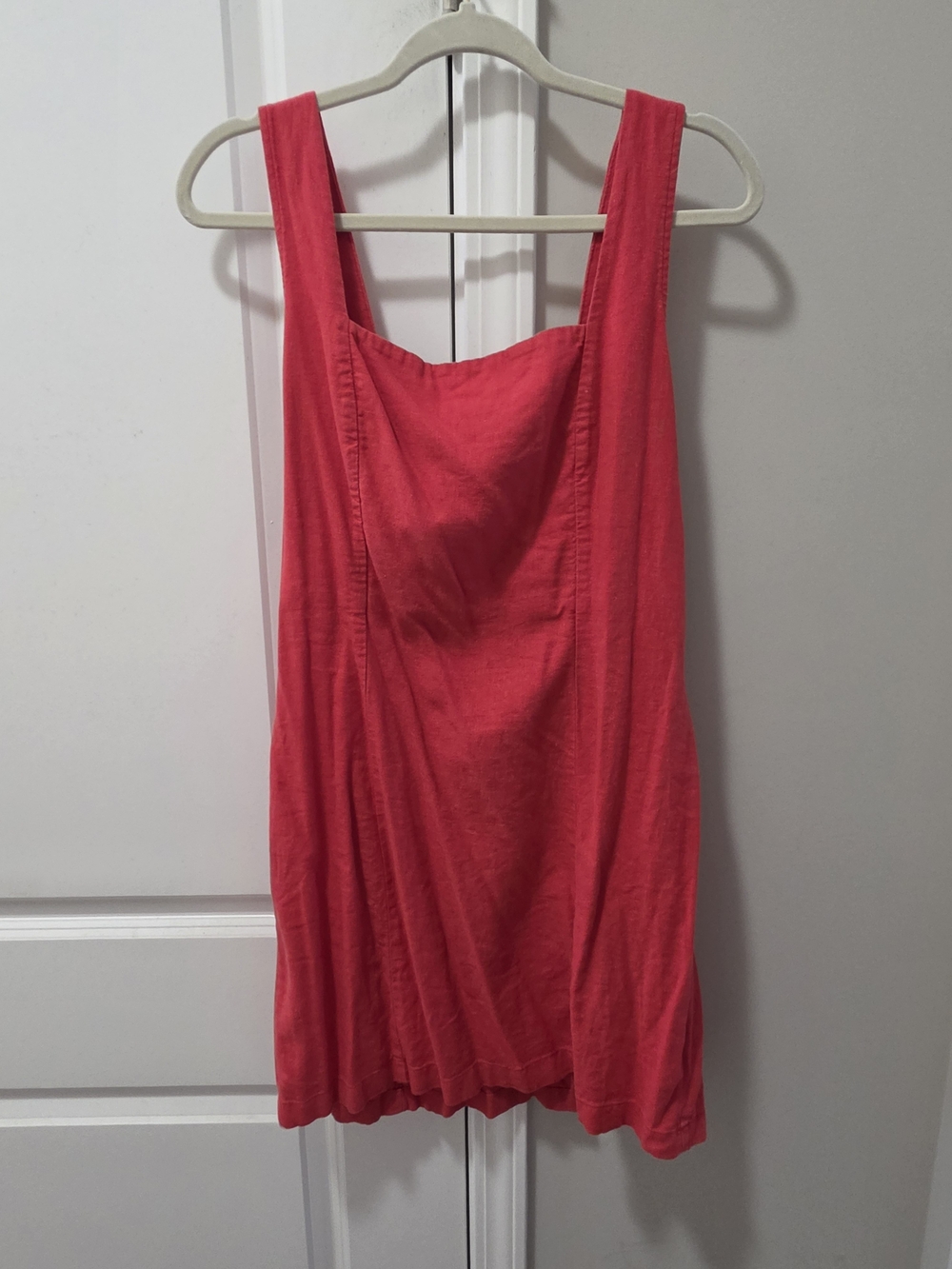 Coral Square Neck Mini Dress